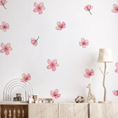 Rózsaszín sakura fali matricák otthoni dekorációhoz lányoknak Hálószoba Nappali Növény virágok Falmatricák Barkács fali művészet tapéta