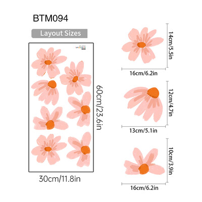 Rózsaszín sakura fali matricák otthoni dekorációhoz lányoknak Hálószoba Nappali Növény virágok Falmatricák Barkács fali művészet tapéta