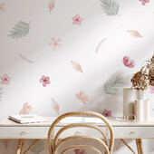 Boho rózsaszín virágos botanikai falmatricák dekoráció gyerekeknek nappali nappali belső ház dekoráció vinil falmatricák falfestmény
