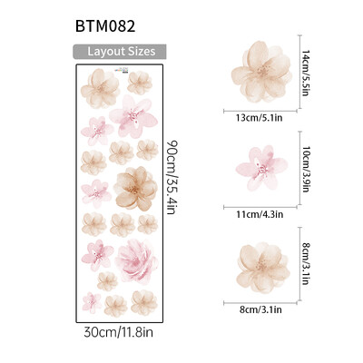 Boho rózsaszín virágos botanikai falmatricák dekoráció gyerekeknek nappali nappali belső ház dekoráció vinil falmatricák falfestmény