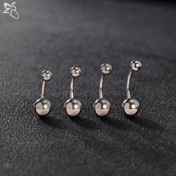 ZS 1 PC 14G F136 G23 Titanium Belly Button Ring for Women 8/10/12/14MM Ομφάλιος δακτύλιος Λευκό CZ Crystal Navel Piercing Jewelry