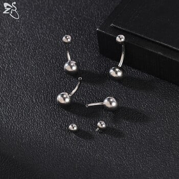 ZS 1 PC 14G F136 G23 Titanium Belly Button Ring for Women 8/10/12/14MM Ομφάλιος δακτύλιος Λευκό CZ Crystal Navel Piercing Jewelry