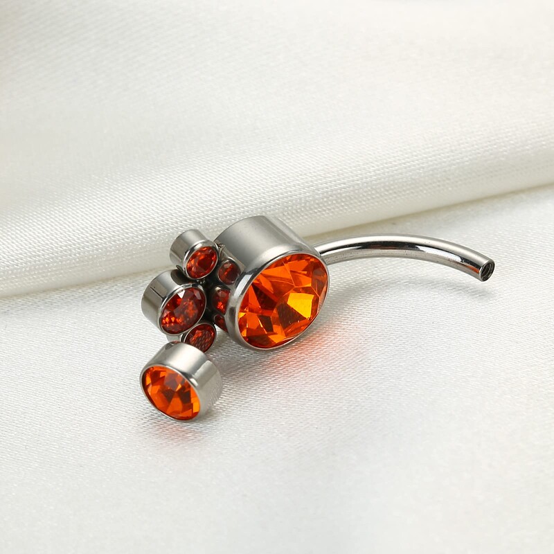 Titánové krúžky do pupka s vnútorným závitom G23, drobný piercing do pupka pre ženy, piercing CZ ASTM F136, brušné tyčinky