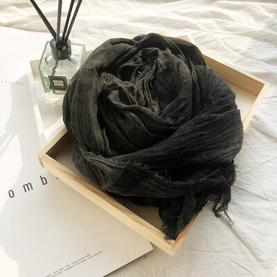 Japán stílusú uniszex pamut vászon sál nyakkendővel festett őszi téli férfi sálak pakolások koreai divat férfi bufandák férfi kiegészítők