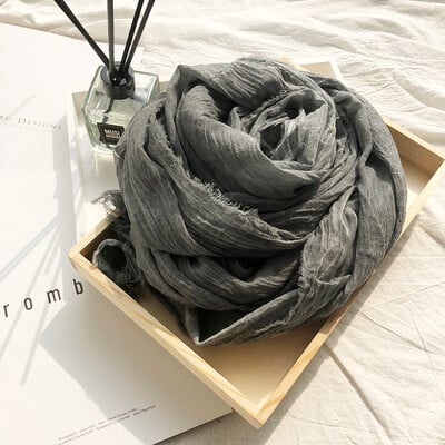 Japán stílusú uniszex pamut vászon sál nyakkendővel festett őszi téli férfi sálak pakolások koreai divat férfi bufandák férfi kiegészítők