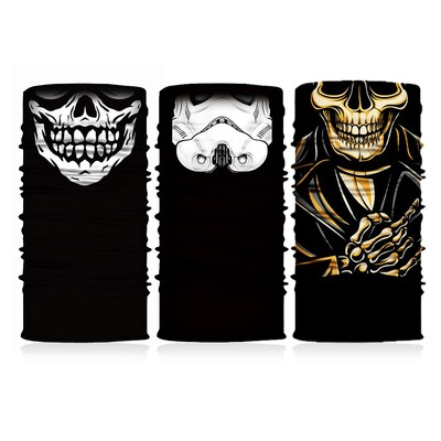 3 bucăți de camuflaj Bandana magică fără sudură Ghet pentru gât Bandă de cachetele pentru ciclism Tub de pescuit Protecție facială Bărbați Femei