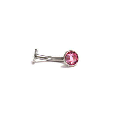 Titánový prsteň do pupka F136, 14 gramov, zirkónový necht, plochá tyčinka, lesklý necht do obočia, piercing šperky.