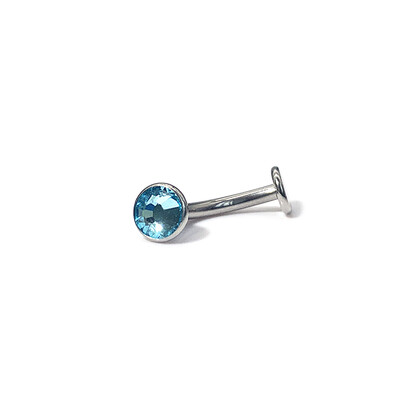 Titánový prsteň do pupka F136, 14 gramov, zirkónový necht, plochá tyčinka, lesklý necht do obočia, piercing šperky.