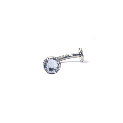 Titánový prsteň do pupka F136, 14 gramov, zirkónový necht, plochá tyčinka, lesklý necht do obočia, piercing šperky.