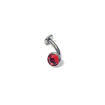 Titánový prsteň do pupka F136, 14 gramov, zirkónový necht, plochá tyčinka, lesklý necht do obočia, piercing šperky.