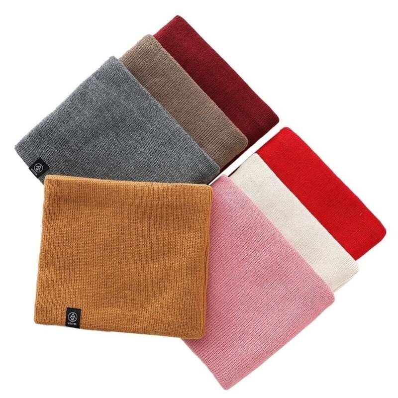 Moda femei eșarfă tricotată solid cașmer ca iarna eșarfe snood doamnă caldă lână blană groasă unisex bărbați gât eșarfe inel