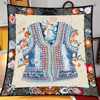 Naujo dizaino Jungle Palace Twill šilko skara skara Prabangios prekės ženklo kvadratinis šalikas, moteriškas Hijab Bandana Foulard kaklaskarės galvos kaklaskarės