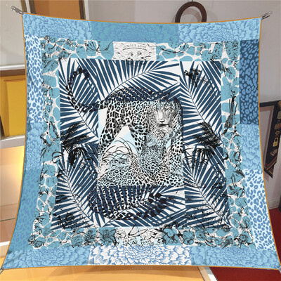 Naujo dizaino Jungle Palace Twill šilko skara skara Prabangios prekės ženklo kvadratinis šalikas, moteriškas Hijab Bandana Foulard kaklaskarės galvos kaklaskarės