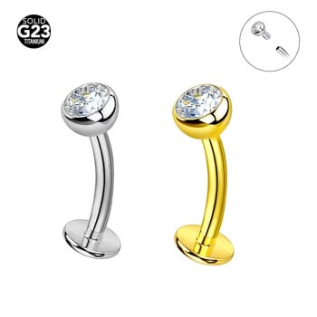 1 τεμ G23 Titanium Navel Piercing Fire Opal Απλό δαχτυλίδι με κοιλιά Cz ανάστροφο καμπυλωτό γυαλιστερό Sm ομφαλό με καμπύλη μπάρα Δαχτυλίδια κοιλιάς