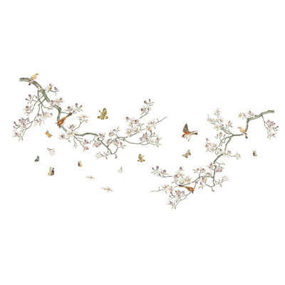 Fehér Virág Falmatricák Virágok Falimatrica Madarak Falimatricák Otthoni dekoráció Nappali tapéta Hálószoba Gyermek tapéta