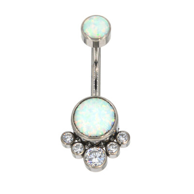 ASTM F136 titán köldök gyűrűk opál belső menetes köldökívek súlyzó köldökgyűrű női piercing ékszer G23