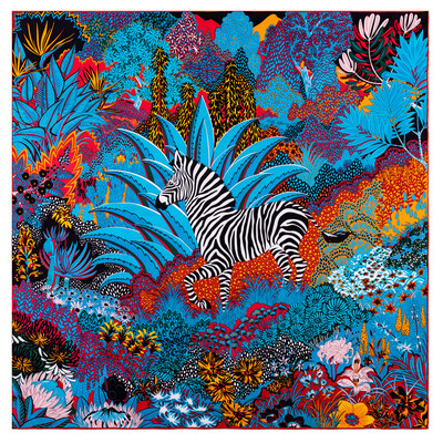 POBING Kézi tekercselt szálas selyem sál Női Erdei Zebra Négyzet Sálak Echarpes Foulard Femme Wrap Lady Bandana Hidzsáb 90cm