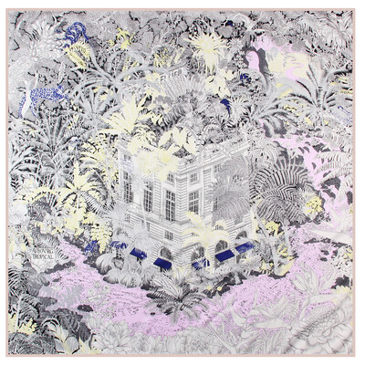 POBING Kézi tekercselt szálas selyem sál Női Erdei Zebra Négyzet Sálak Echarpes Foulard Femme Wrap Lady Bandana Hidzsáb 90cm