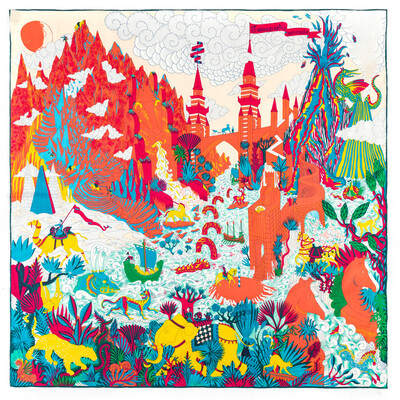 POBING Kézi tekercselt szálas selyem sál Női Erdei Zebra Négyzet Sálak Echarpes Foulard Femme Wrap Lady Bandana Hidzsáb 90cm