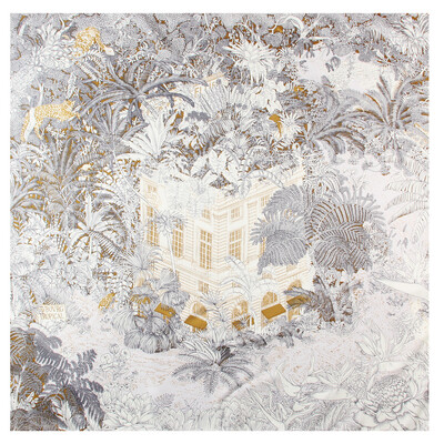 POBING Kézi tekercselt szálas selyem sál Női Erdei Zebra Négyzet Sálak Echarpes Foulard Femme Wrap Lady Bandana Hidzsáb 90cm