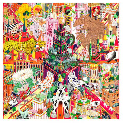 POBING Kézi tekercselt szálas selyem sál Női Erdei Zebra Négyzet Sálak Echarpes Foulard Femme Wrap Lady Bandana Hidzsáb 90cm