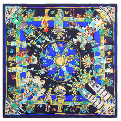 POBING Kézi tekercselt szálas selyem sál Női Erdei Zebra Négyzet Sálak Echarpes Foulard Femme Wrap Lady Bandana Hidzsáb 90cm