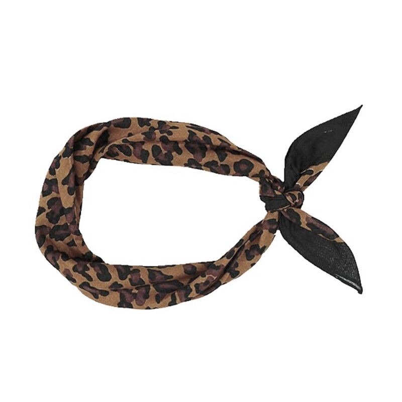 Eșarfă pătrată din bumbac, unisex, cu imprimeu de leopard, vintage, boemă, ciclism în aer liber