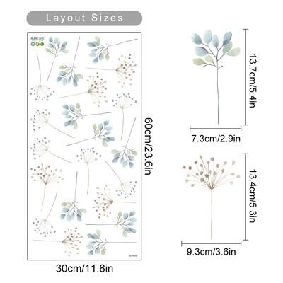 Rajzfilm akvarell virágos növények fali matrica vinil levehető barkácsmatricák falmatrica gyerekszoba nappali belső lakberendezés