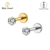 Piercing do nosa s vnútorným závitom, titánový piercing 16G s rytím, tvarom srdca a zirkónmi, do chrupavky, tragusu a špirály.