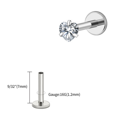 Piercing do nosa s vnútorným závitom, titánový piercing 16G s rytím, tvarom srdca a zirkónmi, do chrupavky, tragusu a špirály.