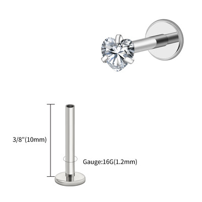 Piercing do nosa s vnútorným závitom, titánový piercing 16G s rytím, tvarom srdca a zirkónmi, do chrupavky, tragusu a špirály.
