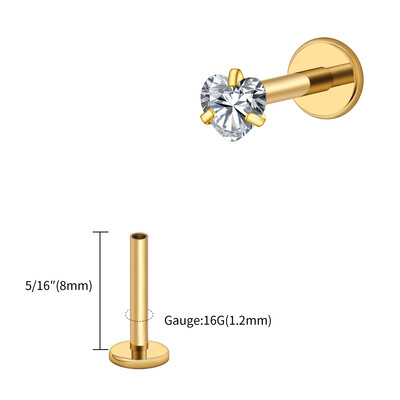 Piercing do nosa s vnútorným závitom, titánový piercing 16G s rytím, tvarom srdca a zirkónmi, do chrupavky, tragusu a špirály.