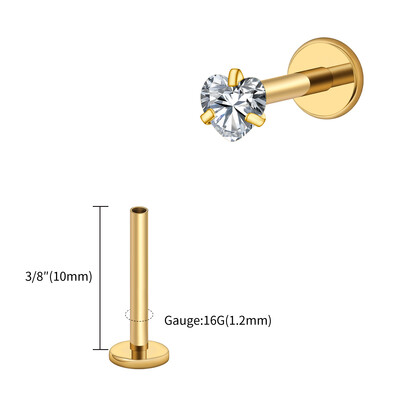 Piercing do nosa s vnútorným závitom, titánový piercing 16G s rytím, tvarom srdca a zirkónmi, do chrupavky, tragusu a špirály.