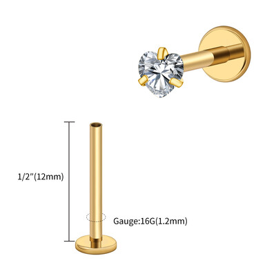 Piercing do nosa s vnútorným závitom, titánový piercing 16G s rytím, tvarom srdca a zirkónmi, do chrupavky, tragusu a špirály.