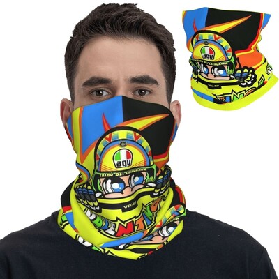 Мотоциклетни състезания Бандана за шия Гети с щампа Rossi Mask Шал Многофункционална лента за глава Туризъм за мъже, жени, възрастни, зима