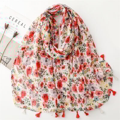 Vékony divat aztec paisley virágos bojt viszkóz kendő sál kiváló minőségű pakolás pashmina lopott Bufandas muszlim hidzsáb 180*90cm