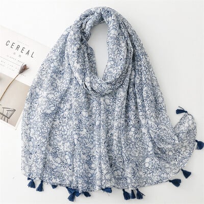 Vékony divat aztec paisley virágos bojt viszkóz kendő sál kiváló minőségű pakolás pashmina lopott Bufandas muszlim hidzsáb 180*90cm