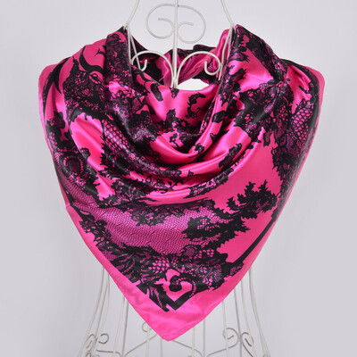 [BYSIFA] Eșarfe pătrate din satin negru cu imprimeu de șarpe Esarfe pentru cap 90*90cm Iarna femei șaluri eșarfe împachetări vară șal aer condiționat