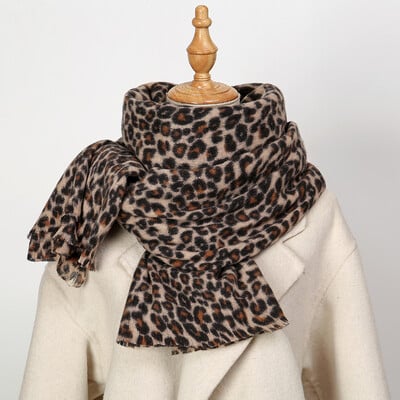 Dámska šatka s leopardím vzorom a imitáciou kašmíru, módna šatka, zabalená v zime, vonkajšia, udržiavajúca teplo, dámska šatka, štóly 210*80cm