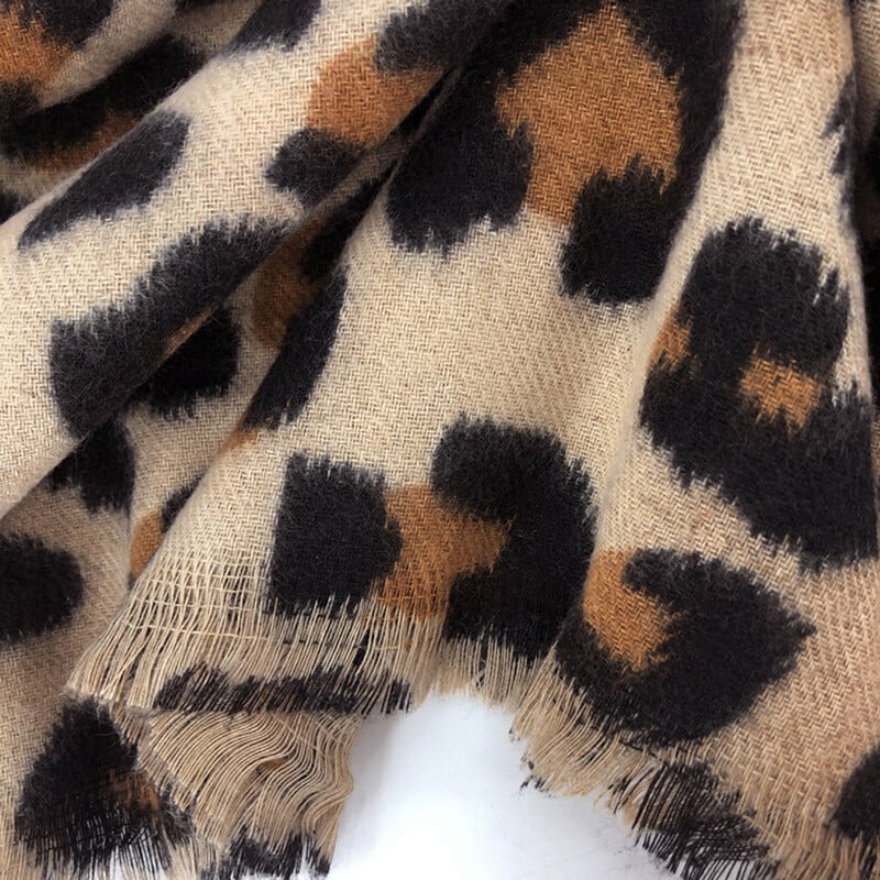 Dámska šatka s leopardím vzorom a imitáciou kašmíru, módna šatka, zabalená v zime, vonkajšia, udržiavajúca teplo, dámska šatka, štóly 210*80cm