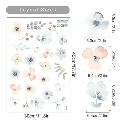 Boho kvety, listy, bylinky, pole, nástenná nálepka do detskej izby, vinylové nástenné dekorácie pre deti, detskú izbu, bytové dekorácie