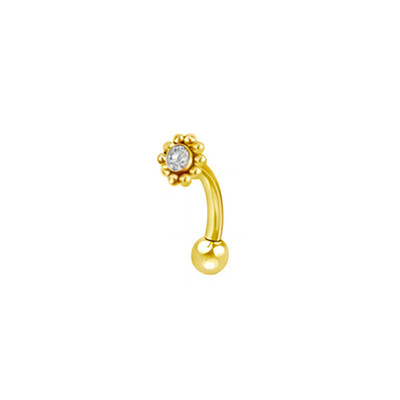 Piercing do pery z 100% chirurgickej ocele s vonkajším závitom, labret, piercing do pery, 16G, obočie, C tyčinka, telové šperky, náušnice s oreja zirkónom a chrupavkou.