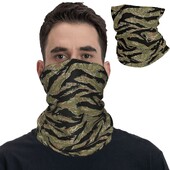 Tiger Stripe Camo Bandana krk kryt potlačená šatka na tvár viacúčelová čelenka outdoorové športy pre mužov ženy dospelých zima