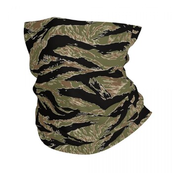 Tiger Stripe Camo Bandana Neck Cover Шал за лице с щампа Многофункционална лента за глава Спорт на открито за мъже, жени, възрастни, зима