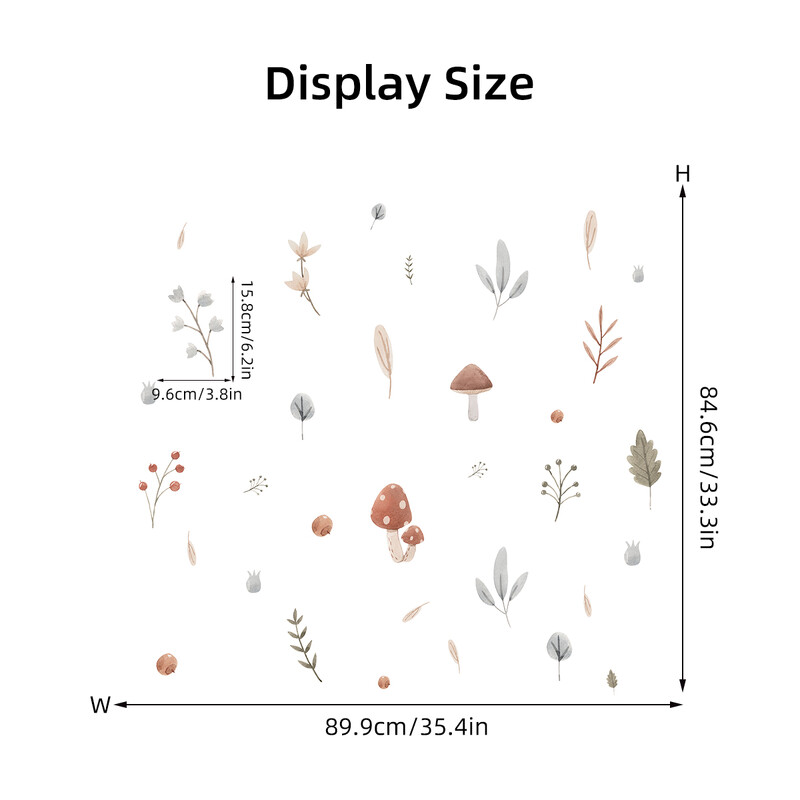 Vartoon Cute Grass Sewant Mushrooms Стикер за стена Детска стая Wall Art Decoration for Bedroom Wall Decals Всекидневна Направи си сам