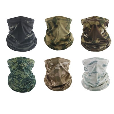 Camo Tactical Mask Λαιμός Gaiter Κάλυμμα Πρόσωπο Bandana Sun Cool Ποδηλασία Κυνήγι Πεζοπορία Κάμπινγκ Κασκόλ Άνδρες Γυναίκες