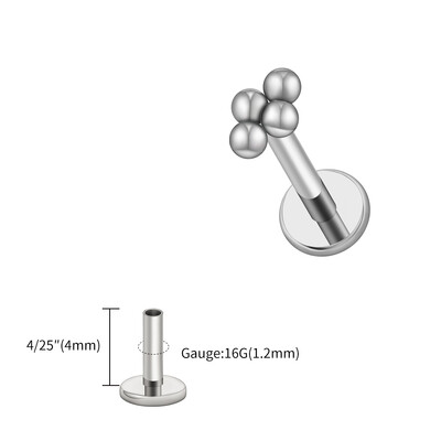 Piercing do nosa z titánu 16G s 4 korálkami, ASTM F136, piercing do pery, chrupavky, špirály, náušnice a náušnice s ulitou.