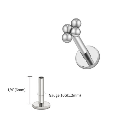 Piercing do nosa z titánu 16G s 4 korálkami, ASTM F136, piercing do pery, chrupavky, špirály, náušnice a náušnice s ulitou.
