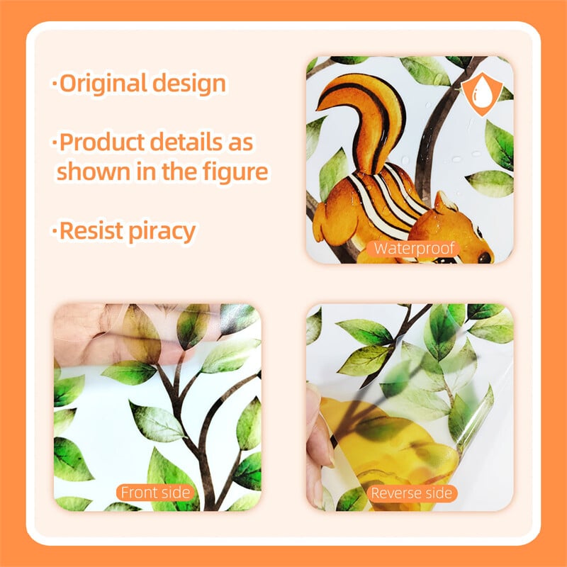 4db Rajzfilm dzsungel állatfa fali matricák gyerekszoba babaszoba óvoda fali dekoráció aranyos állat gyerek tapéta matrica