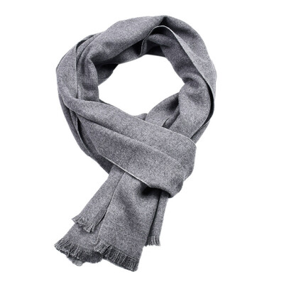Divat Férfi Soild Color Kasmír Sál Téli Vastag Meleg Pashmina Kendő Férfi Fekete Szürke Alkalmi sálak Bojt Foulard Bufanda